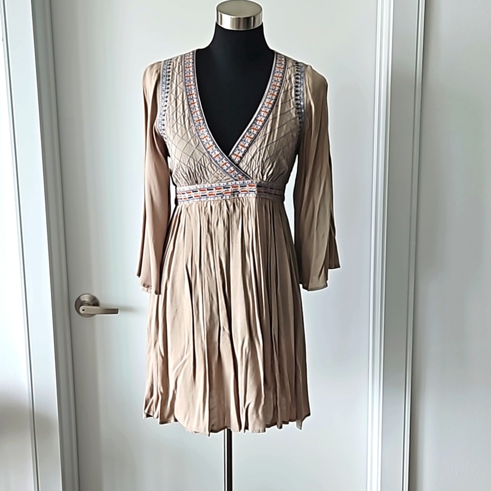 Mini dress with bell sleeves